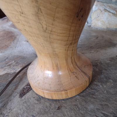 Bobby Phillips Original Turned Wood Maple Post Table Lamp with Shade Choice B