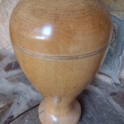 Bobby Phillips Original Turned Wood Maple Post Table Lamp with Shade Choice B