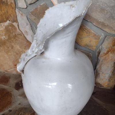 Large Pottery Floor Vase Signed by Artist