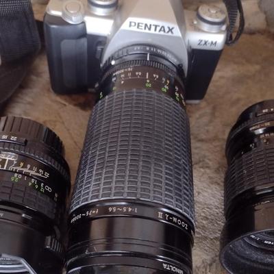 Pentax Z-XM Digital Camera with Telescoping Lens and Carry Bag