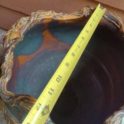 Hand Thrown Pottery Vase Grape Vine Theme