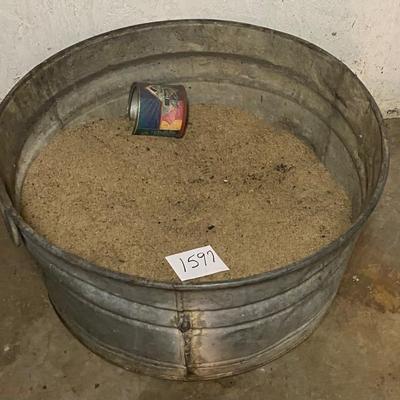 Galvanized Tub with Sand