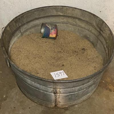 Galvanized Tub with Sand