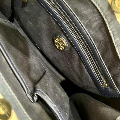 Gray leather Tory Burch purse