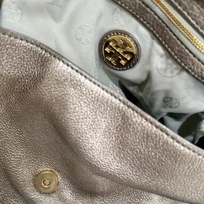 Gray leather Tory Burch purse