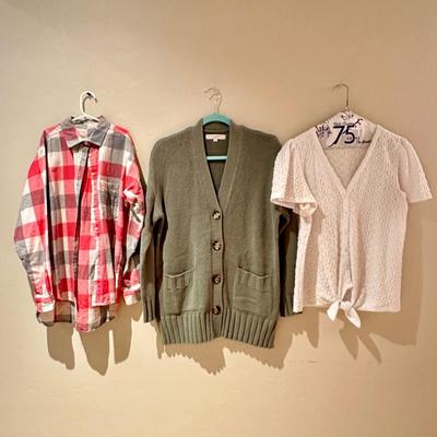 3 LOFT shirts and sweater - XS,S,Med