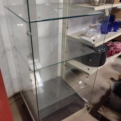 Glass Display Stand on Castors