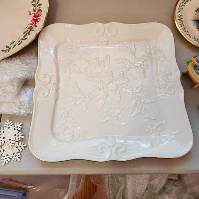 Lot of Christmas Decor Lenox Plates Ornaments and Decor