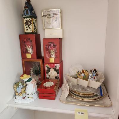 Lot of Christmas Decor Lenox Plates Ornaments and Decor
