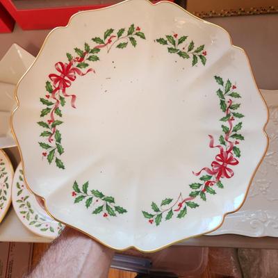 Lot of Christmas Decor Lenox Plates Ornaments and Decor