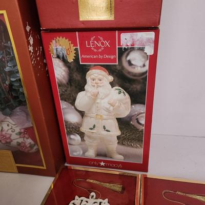Lot of Christmas Decor Lenox Plates Ornaments and Decor