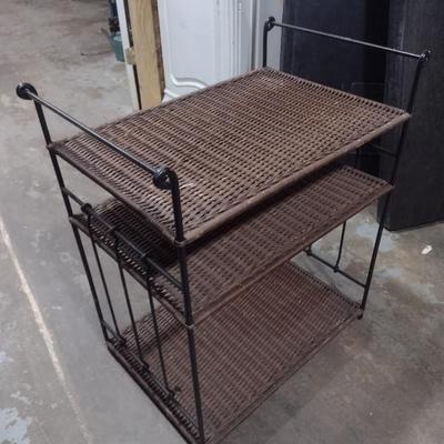 Wicker Weave Multi-Shelf Stand