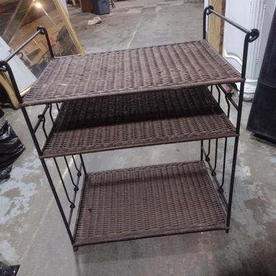 Wicker Weave Multi-Shelf Stand