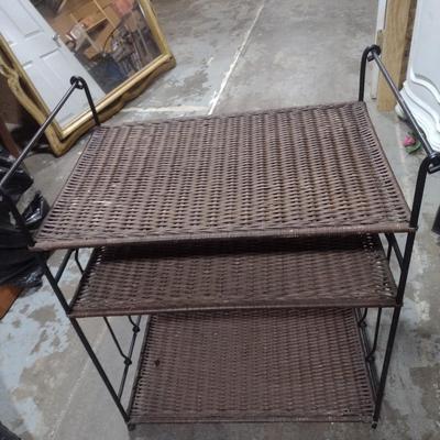 Wicker Weave Multi-Shelf Stand