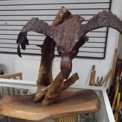 Hand Carved Eagle Statue by Terry Rauffer