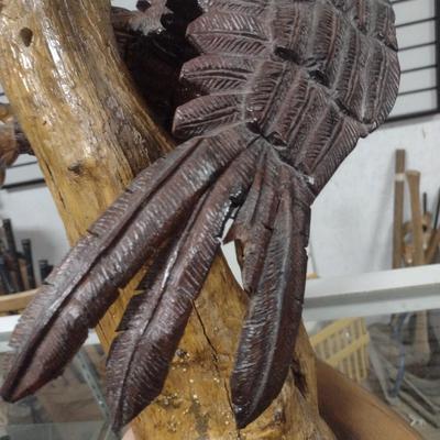 Hand Carved Eagle Statue by Terry Rauffer
