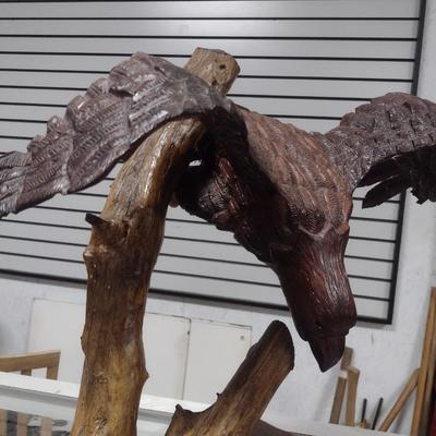 Hand Carved Eagle Statue by Terry Rauffer
