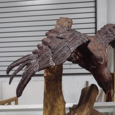 Hand Carved Eagle Statue by Terry Rauffer