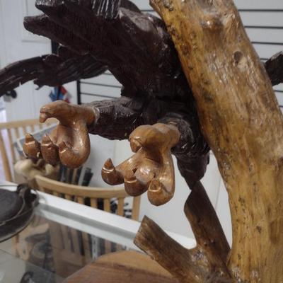 Hand Carved Eagle Statue by Terry Rauffer