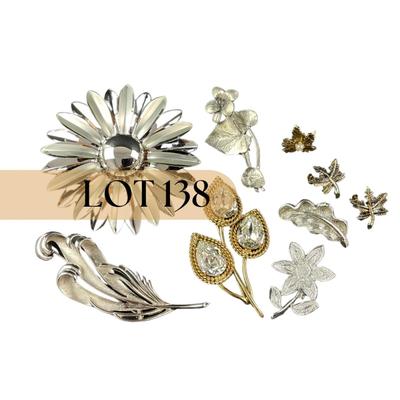 -138- BROOCH | Miscellaneous Silver Tone Pins