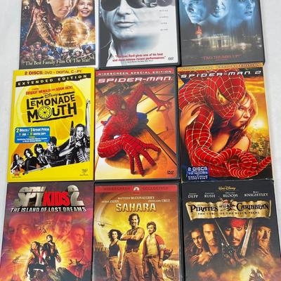 Lot of 9 DVD Movies - Superhero Adventures, Disney Action Adventure, and Fantasy Movies