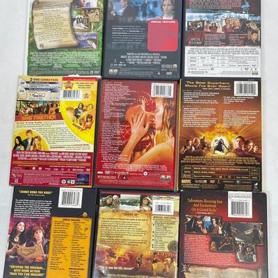 Lot of 9 DVD Movies - Superhero Adventures, Disney Action Adventure, and Fantasy Movies