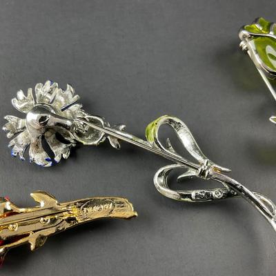 -141- BROOCH | Miscellaneous Red, Blue, Green Flower Pins