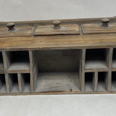 Wood Caddy with 3 Drawers