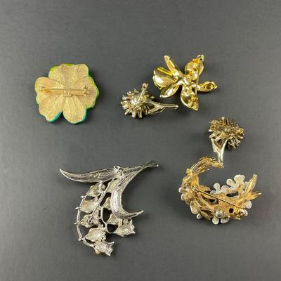 -142- BROOCH | Miscellaneous Multicolored Flower Pins