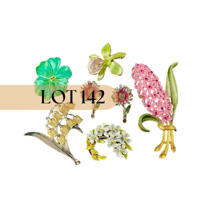 -142- BROOCH | Miscellaneous Multicolored Flower Pins