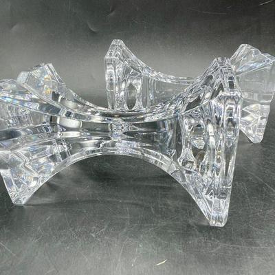 Crystal Candlestick Holders Heavy Prism Made in Slovenia 24% lead crystal