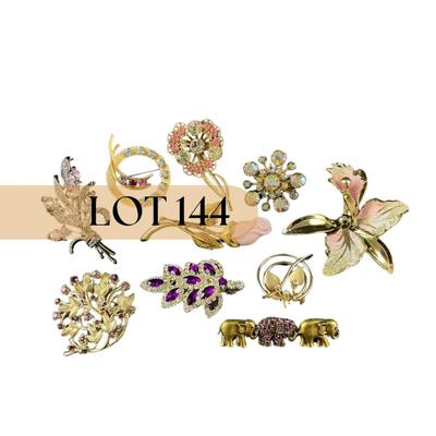 -144- BROOCH | Miscellaneous Purple & Rhinestone Pins
