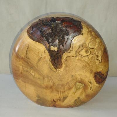 Turned Wooden Clock by Bobby Phillips- Maple and Walnut (#58).