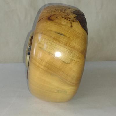 Turned Wooden Clock by Bobby Phillips- Maple and Walnut (#58).