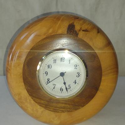 Turned Wooden Clock by Bobby Phillips- Maple and Walnut (#58).