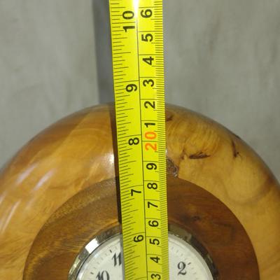 Turned Wooden Clock by Bobby Phillips- Maple and Walnut (#58).