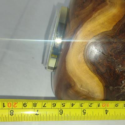 Turned Wooden Clock by Bobby Phillips- Walnut and Ebony (#59).