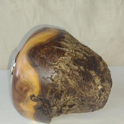 Turned Wooden Clock by Bobby Phillips- Walnut and Ebony (#59).