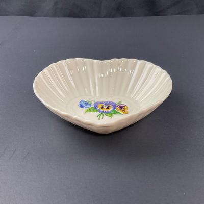 -151- BELLEEK | Heart Shaped “Enchanted Garden” Heart Dish | 9th Mark
