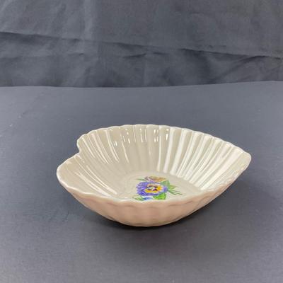 -151- BELLEEK | Heart Shaped “Enchanted Garden” Heart Dish | 9th Mark