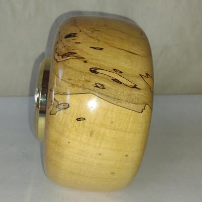 Turned Wooden Clock by Bobby Phillips- Spalted Maple and Myrtle Burl (#60).