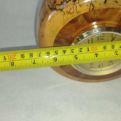 Turned Wooden Clock by Bobby Phillips- Spalted Maple and Myrtle Burl (#60).