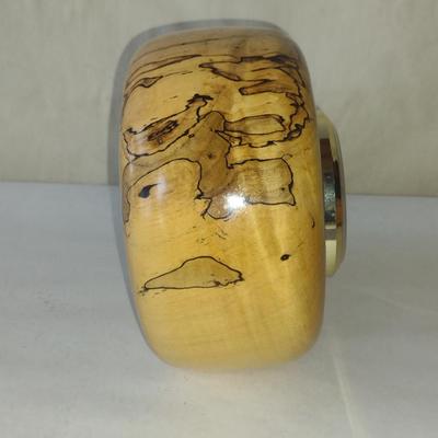 Turned Wooden Clock by Bobby Phillips- Spalted Maple and Myrtle Burl (#60).