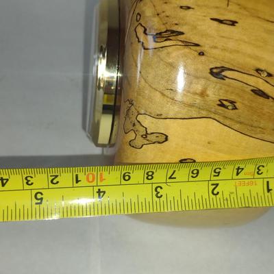 Turned Wooden Clock by Bobby Phillips- Spalted Maple and Myrtle Burl (#60).