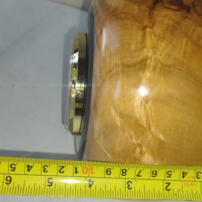 Turned Wooden Clock by Bobby Phillips- Maple, Ebony, and Chrysocolla (#61).