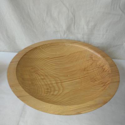 Large, Turned Wooden Footed Bowl by Bobby Phillips- Ash and Ebony (#63).