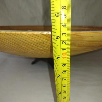 Large, Turned Wooden Footed Bowl by Bobby Phillips- Ash and Ebony (#63).