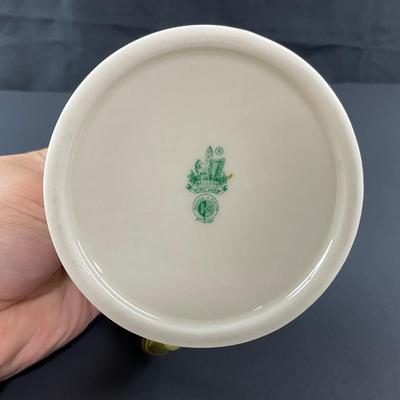 -154- BELLEEK | Shamrock Basketweave Creamer/Pitcher | 6th Mark