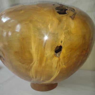 Large, Turned Wooden Vase by Bobby Phillips- Maple Burl and Walnut (#64).