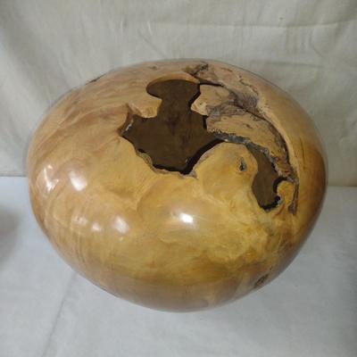 Large, Turned Wooden Vase by Bobby Phillips- Maple Burl and Walnut (#64).